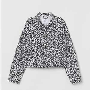 ✨ Black and White Leopard Denim Jacket by H&M✨